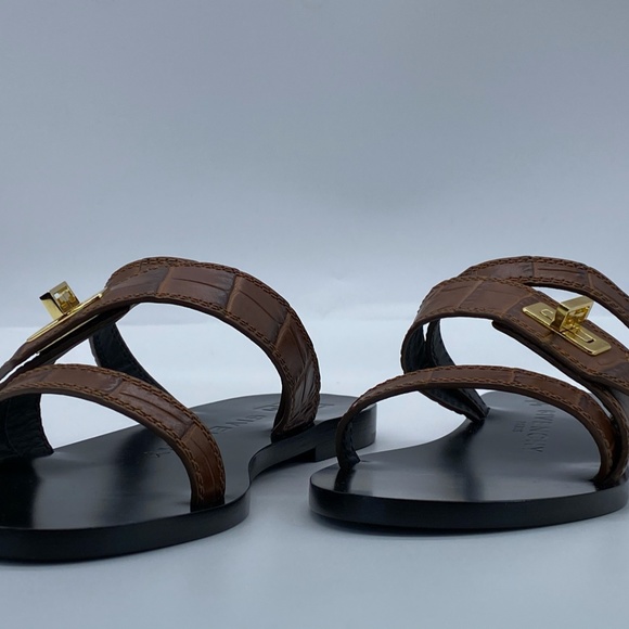 Givenchy Eden Croc-Embossed Leather Slides - Picture 3 of 9